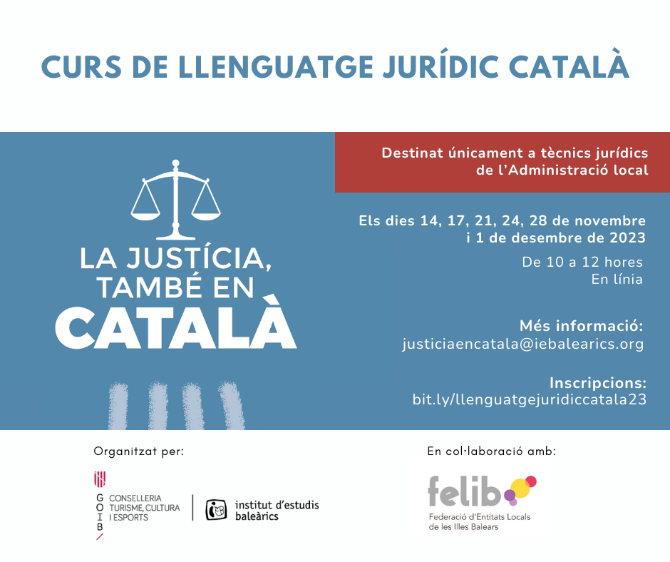 Imagen del artículo El Instituto de Estudios Baleáricos organiza un curso de lenguaje jurídico catalán para técnicos jurídicos de la administración local