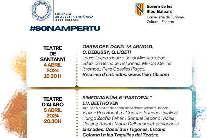 La Sinfónica ofrecerá cuatro conciertos de cámara en Santanyí, Alaró, Cala Millor e Ibiza