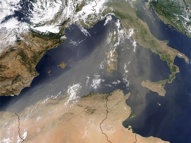 Episodis africans - Imatge obtinguda pel satèlit AQUA.