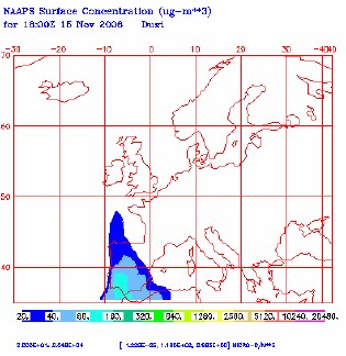 Episodis africans - Captura de la informació proporcionada pel model NAAPS.