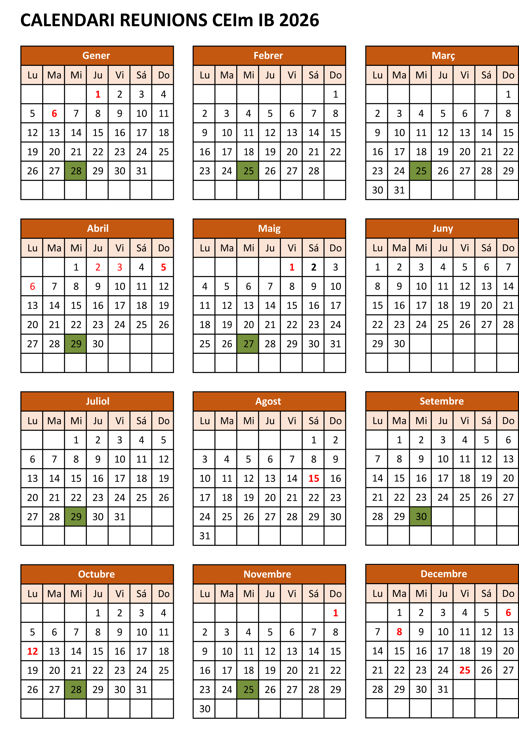 Imatge CALENDARI REUNIONS CEIm IB 2026