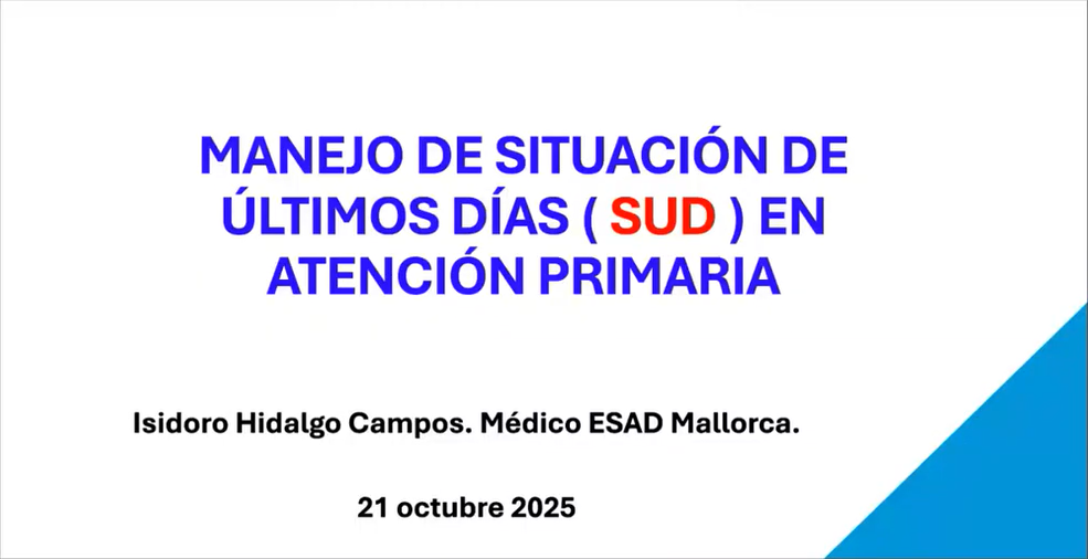 Enlla&ccedil; a sessi&oacute; intermensual Manejo de la situaci&oacute;n de &uacute;ltimos d&iacute;as en atenci&oacute;n primaria