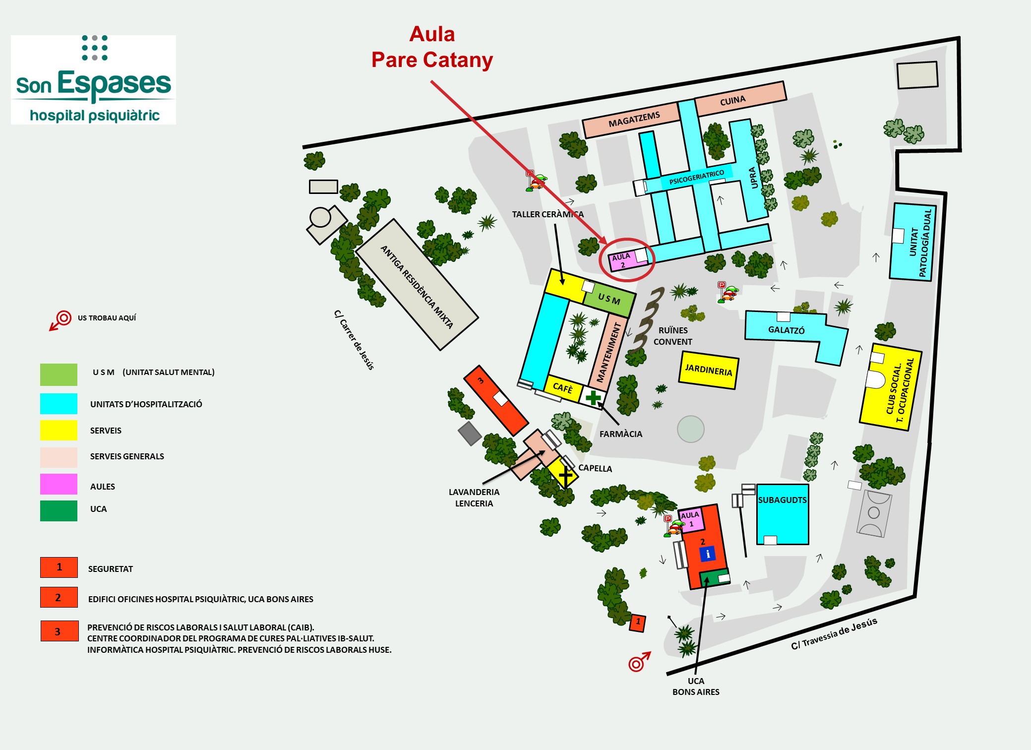 Imatge ubicació aula pare catany