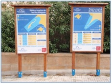 Carteles informativos de las reservas marinas