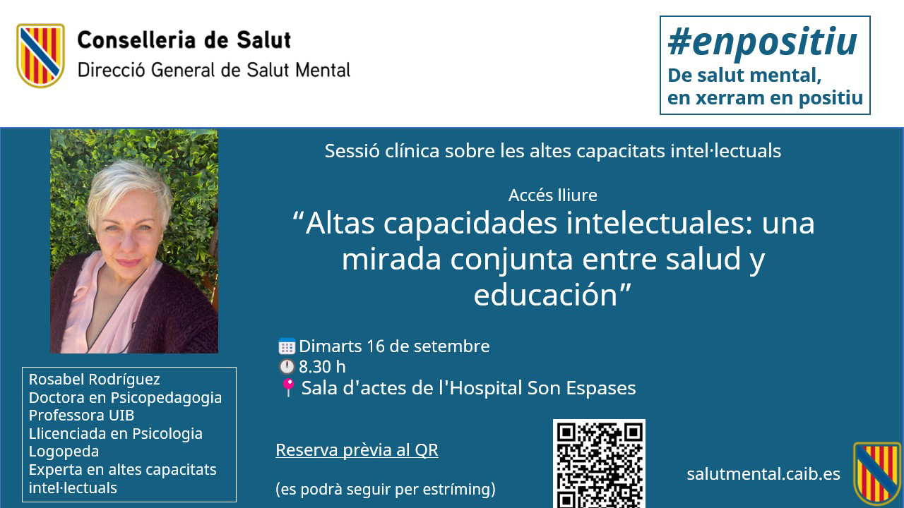 Imatge Jornada Altas capacidades intelectuales: una mirada conjunta entre salud y educación