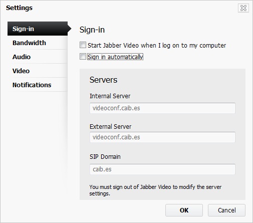 Configuración Jabber