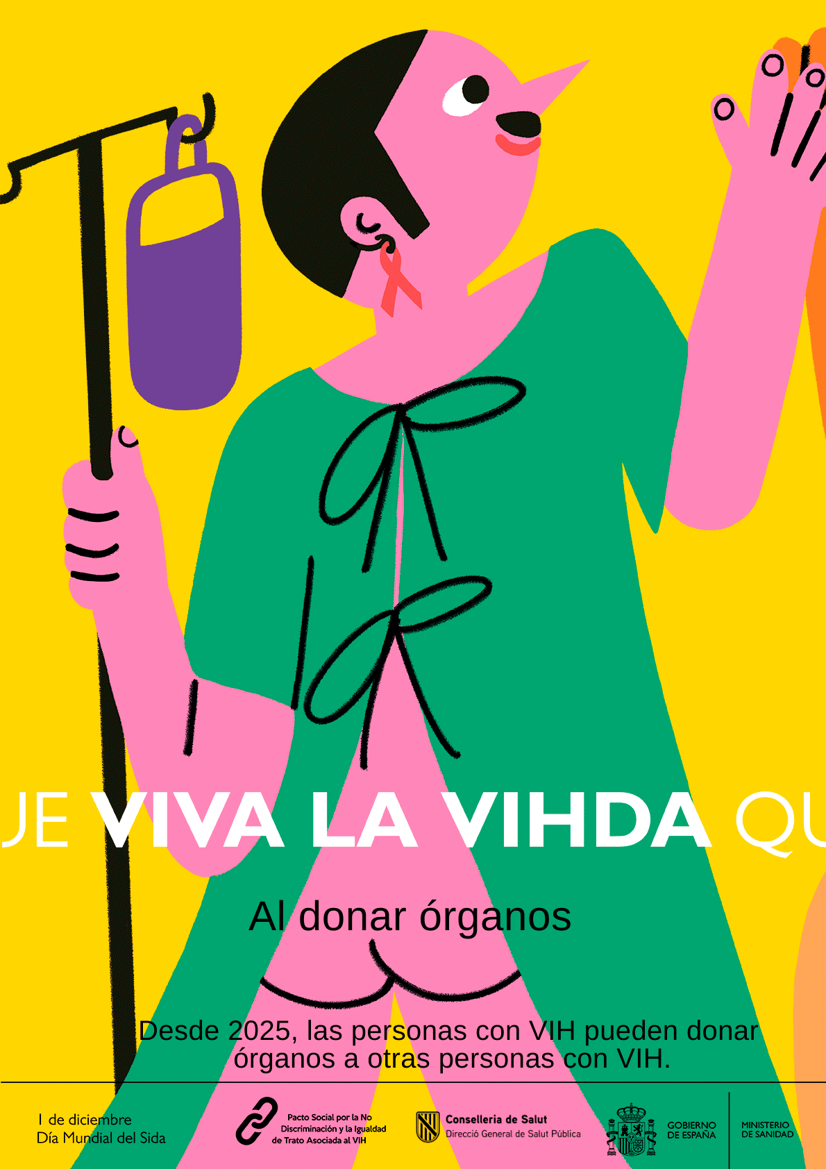 Cartell din&agrave;mic 1 desembre dia mundial de la SIDA del ministeri