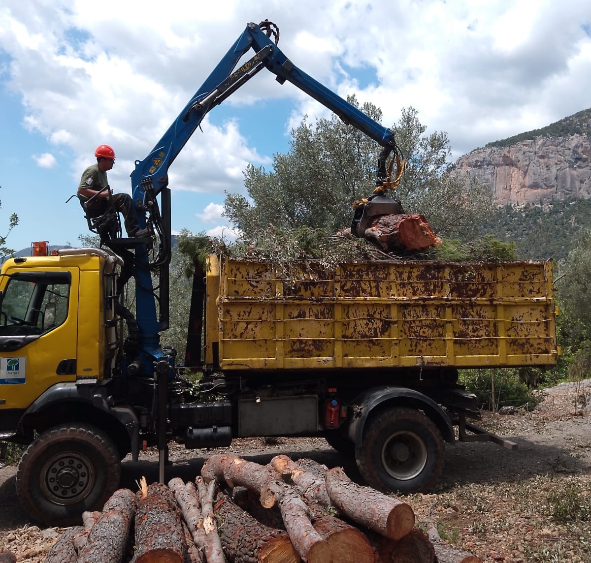 3049300.jpeg Un treballador de l'IBANAT fent tasques amb un camió.