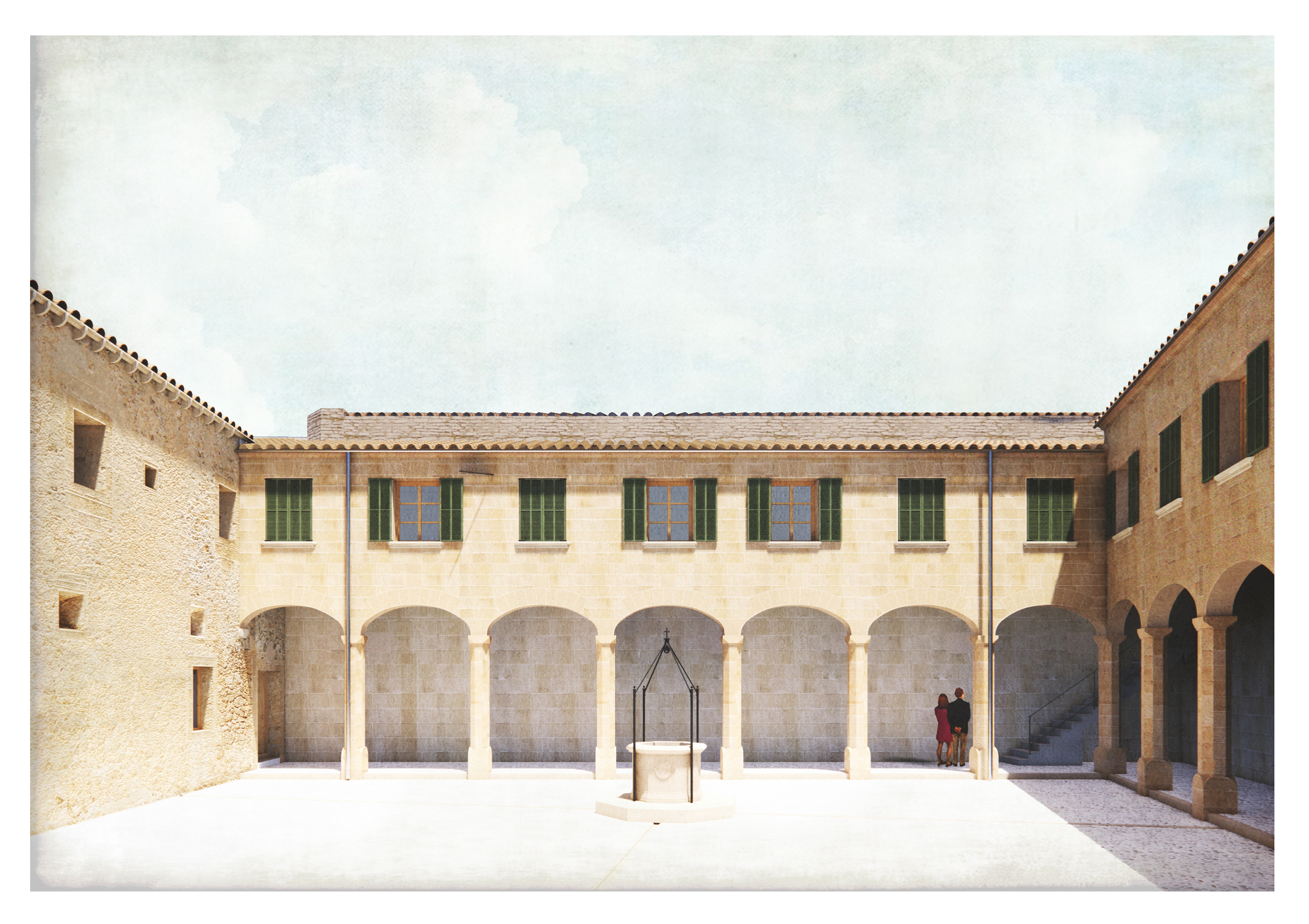 Projecció de la futura imatge exterior del Convent, que acollirà el centre.