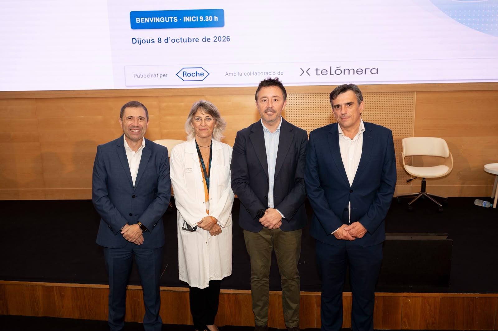Javier Ureña Morales, director general del Servei de Salut de les Illes Balears; Miguel Ángel Benito Tovar, subdirector de Transformació, Innovació i Salut Digital del Servei de Salut; Soledad Gallardo Bonet, gerenta de l’Hospital Universitari Son Llàtzer, i Juan Fernando Muñoz Montalbo, secretari general de Salut Digital, Informació i Innovació del SNS del Ministeri de Sanitat.