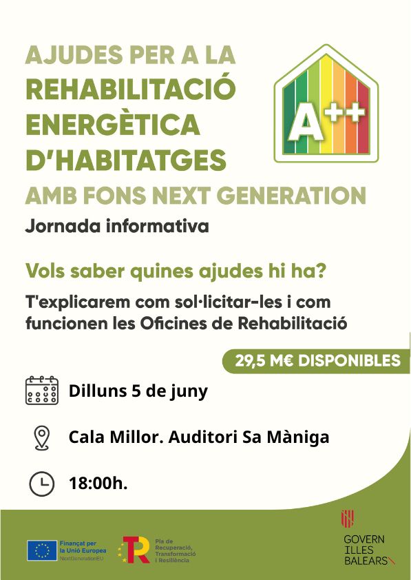 El Govern organitza unes jornades al Llevant de Mallorca per donar a conèixer els fons europeus per a la rehabilitació d'habitatges