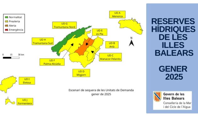 Reserves hídriques de les Illes Balears gener 2025