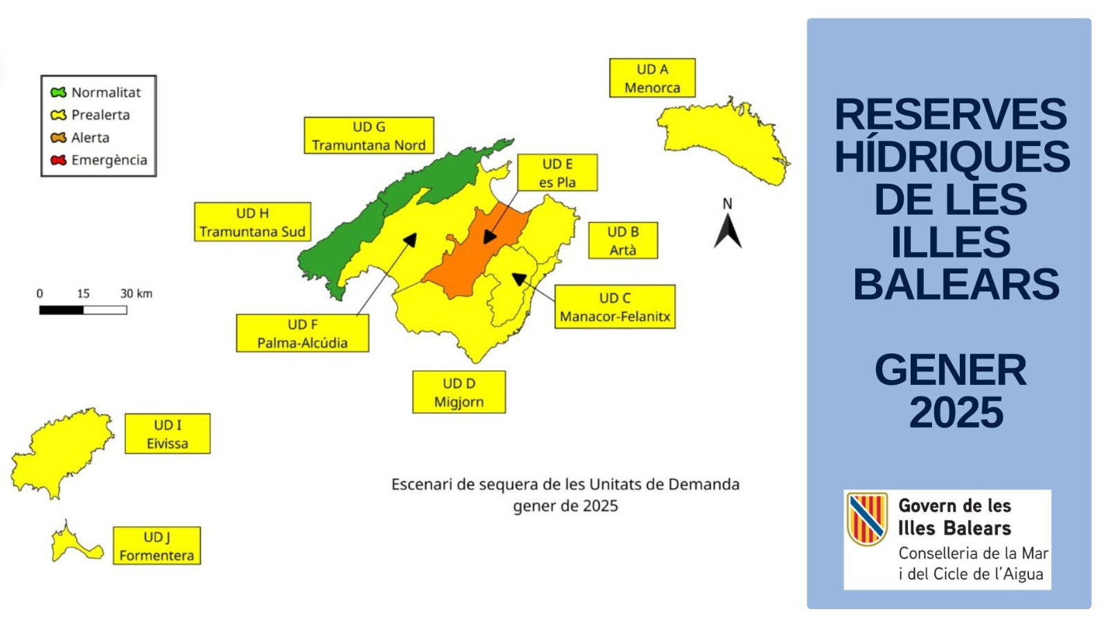 Les reserves hídriques de Balears se situen en el 51% al gener - Web GOIB