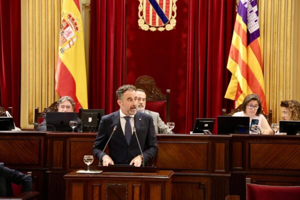 Imatge del conseller al Parlament