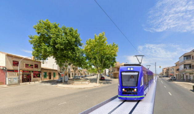 Projecció del futur tren passant per Llucmajor.