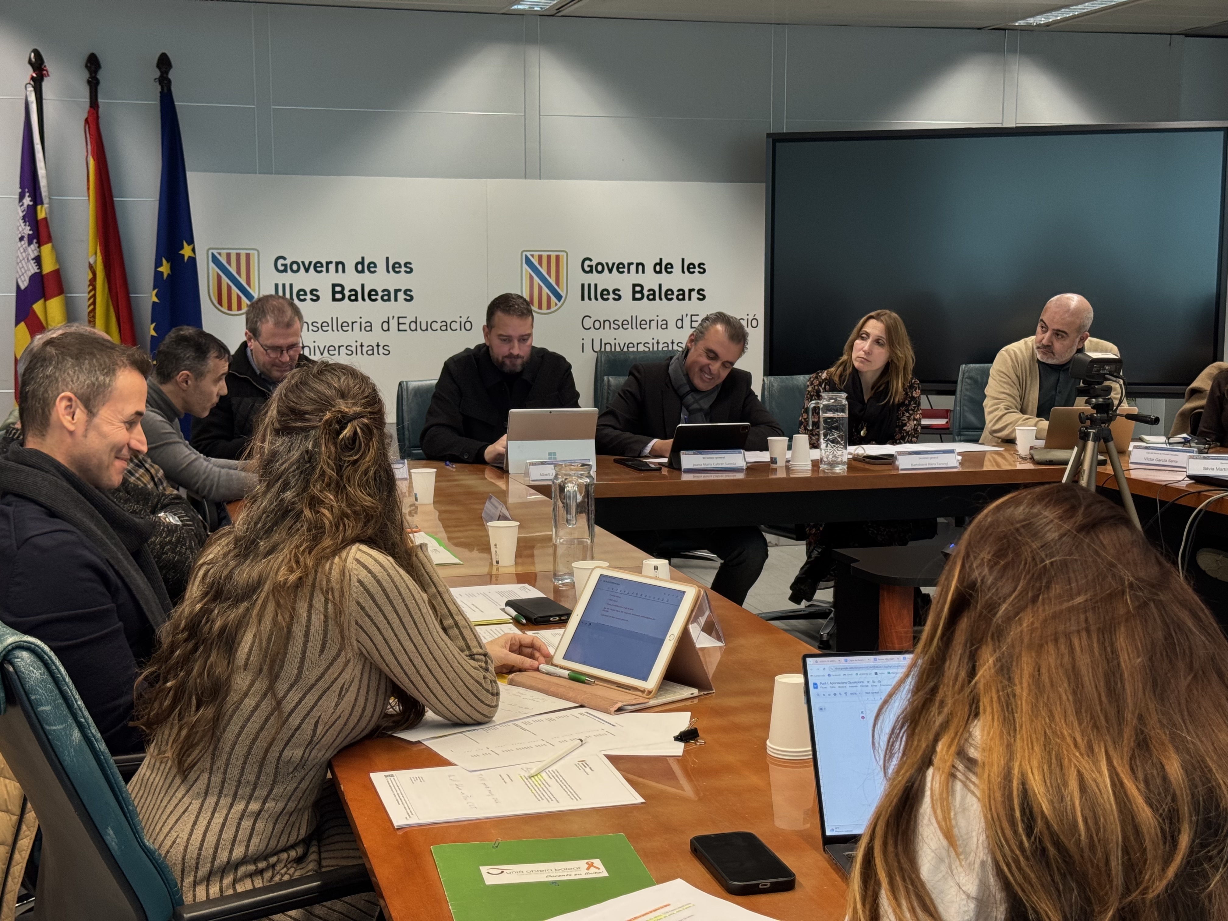 Imatge de la reunió de la Mesa sectorial d'Educació.