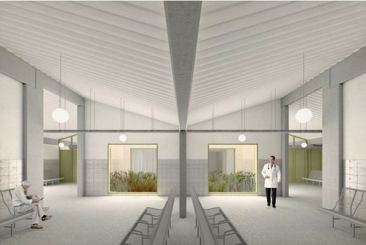 Projecció de la sala d'espera del nou centre de salut.