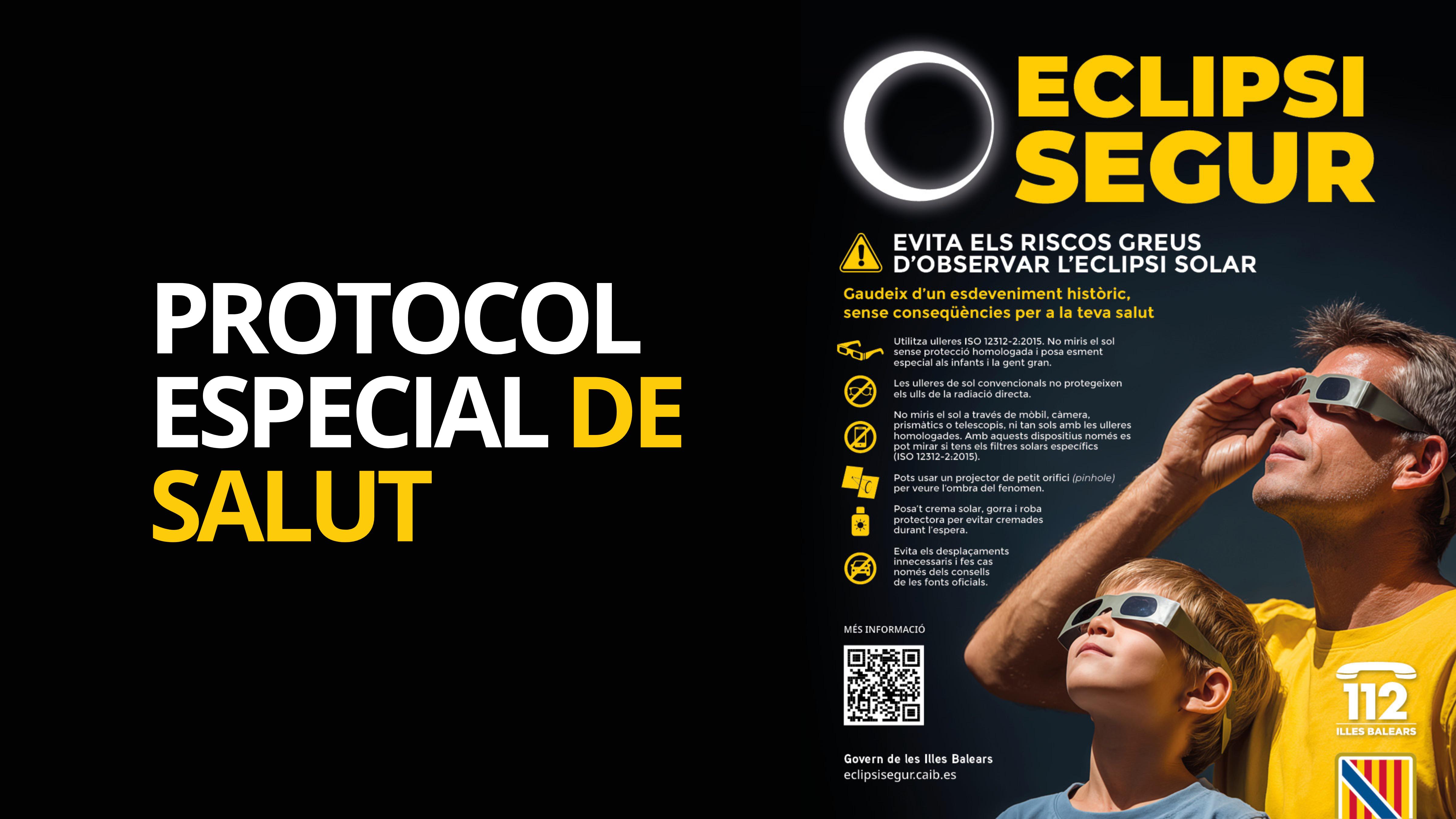 Infografia del protocol especial de salut per l'eclipsi.