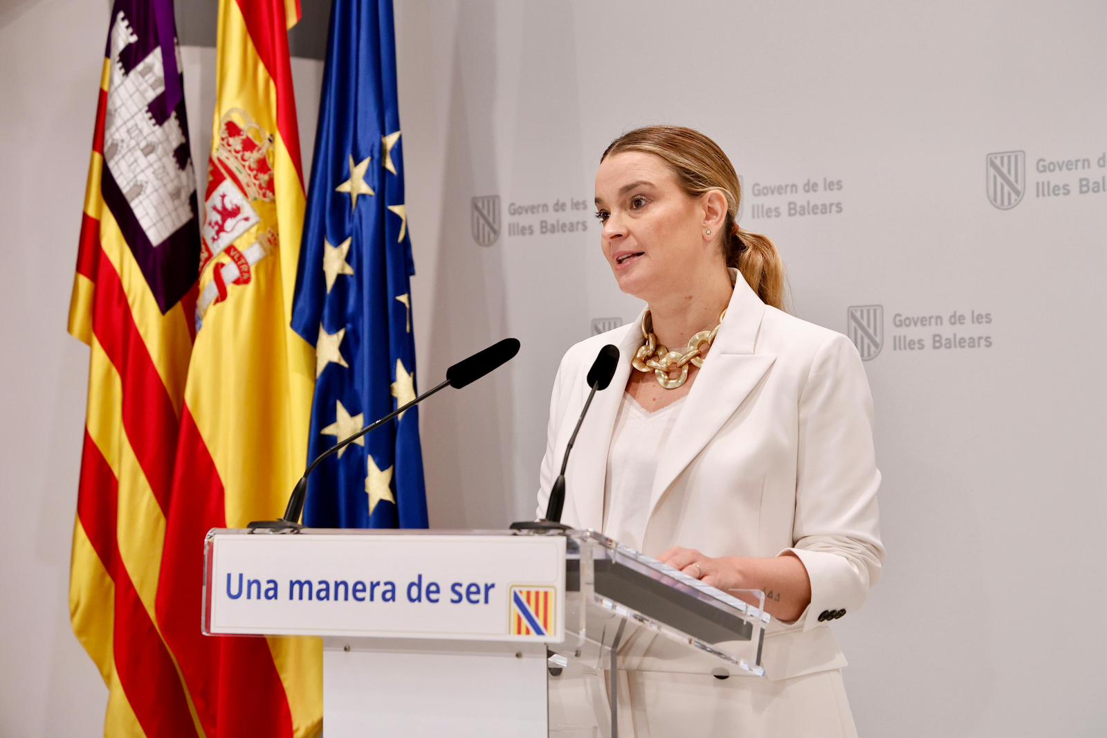 La presidenta Prohens compareix davant els mitjans de comunicació