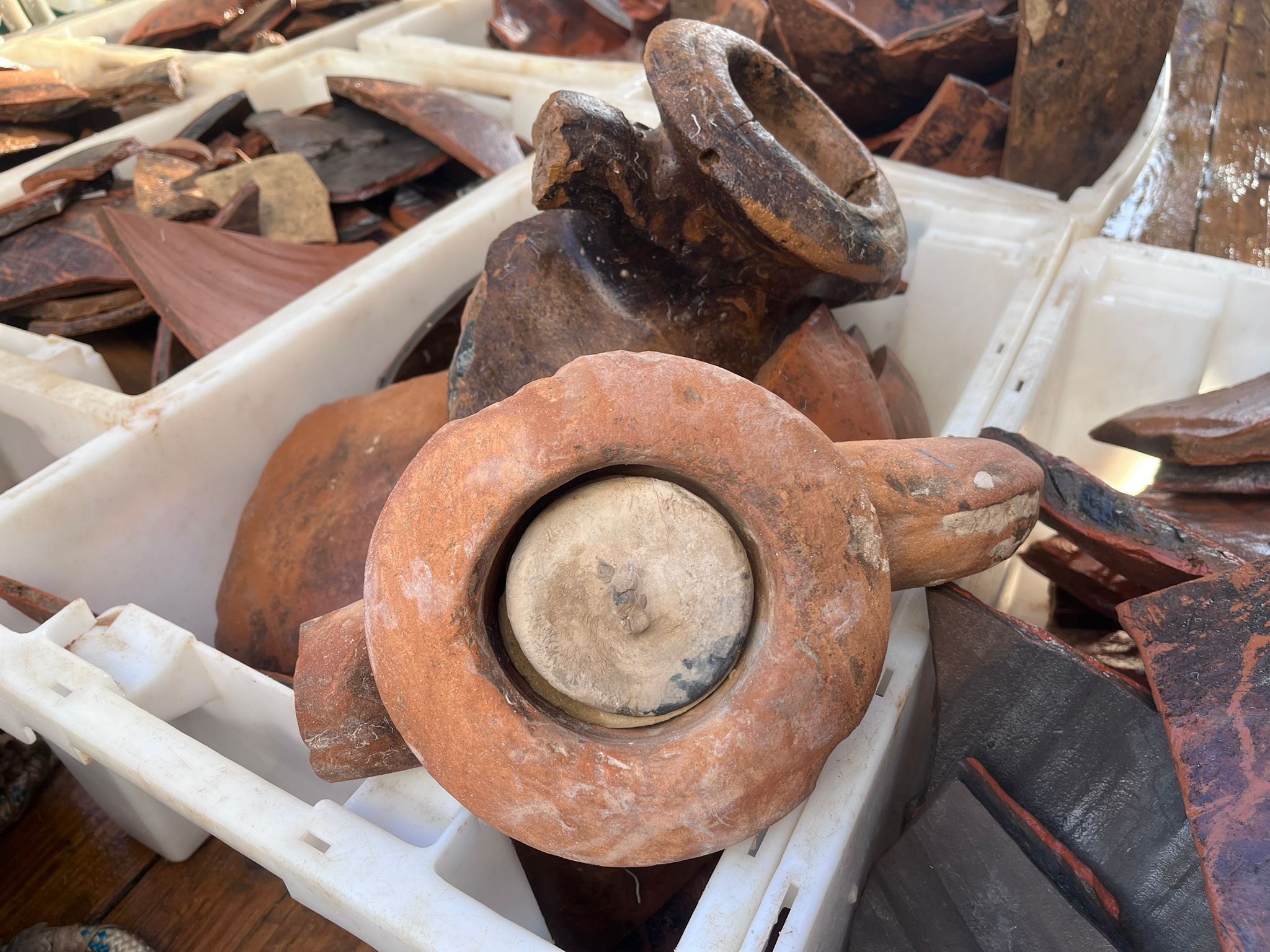 Àmfores romanes recuperades al sud de Formentera. 