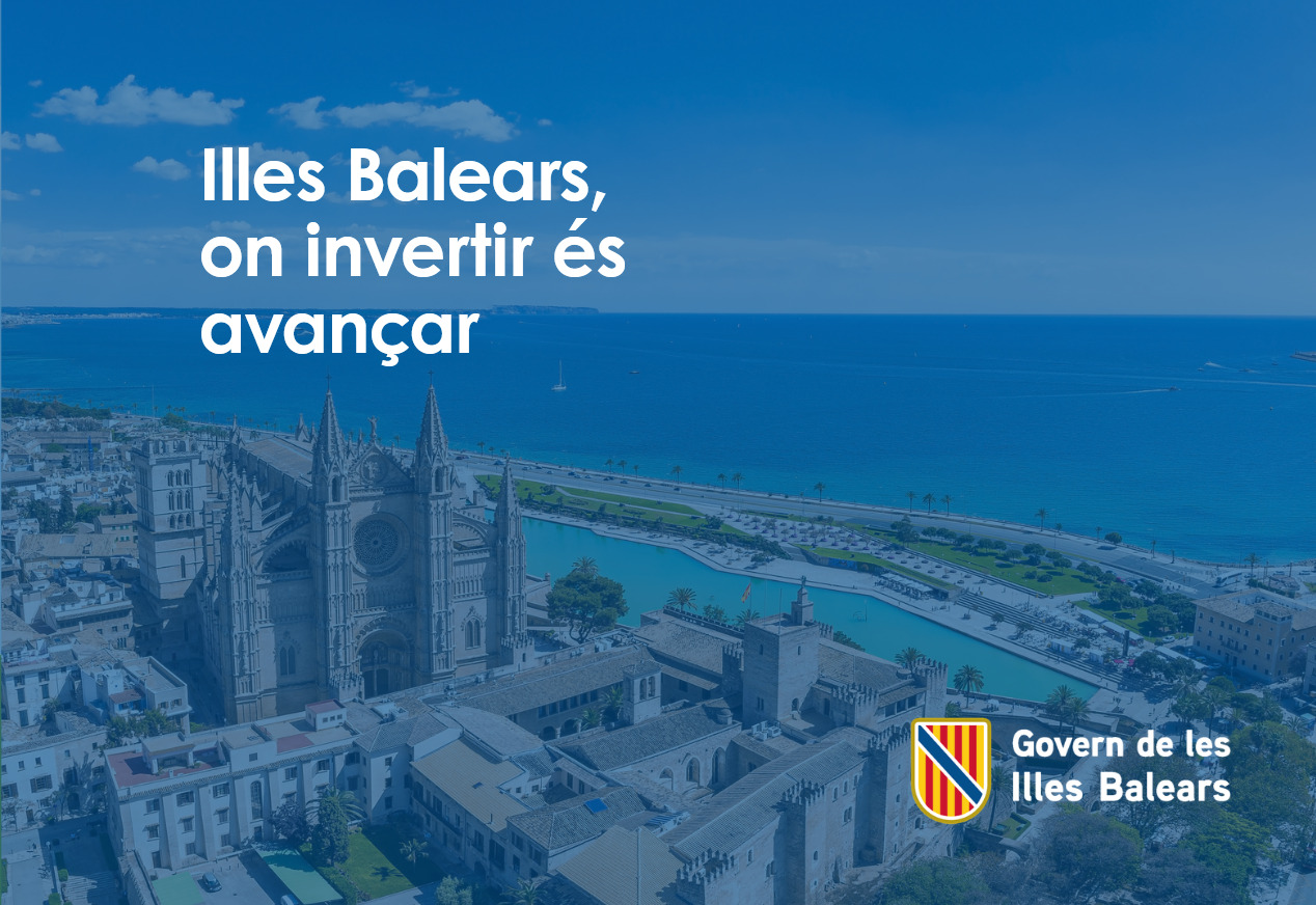Infografia amb el lema «Illes Balears, on invertir és avançar»