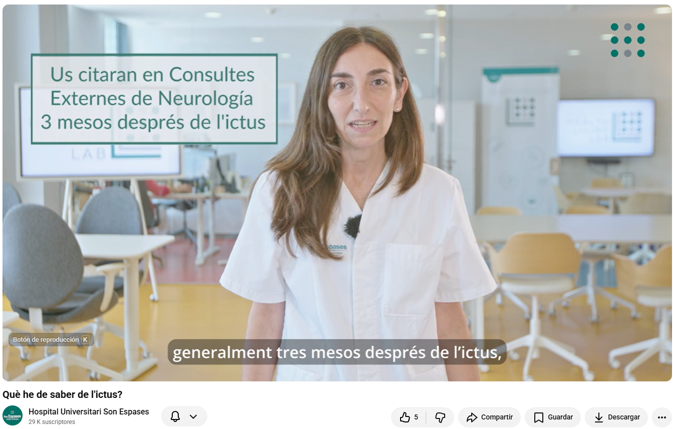 Captura de pantalla d'un dels vídeos de l'Hospital Universitari Son Espases.