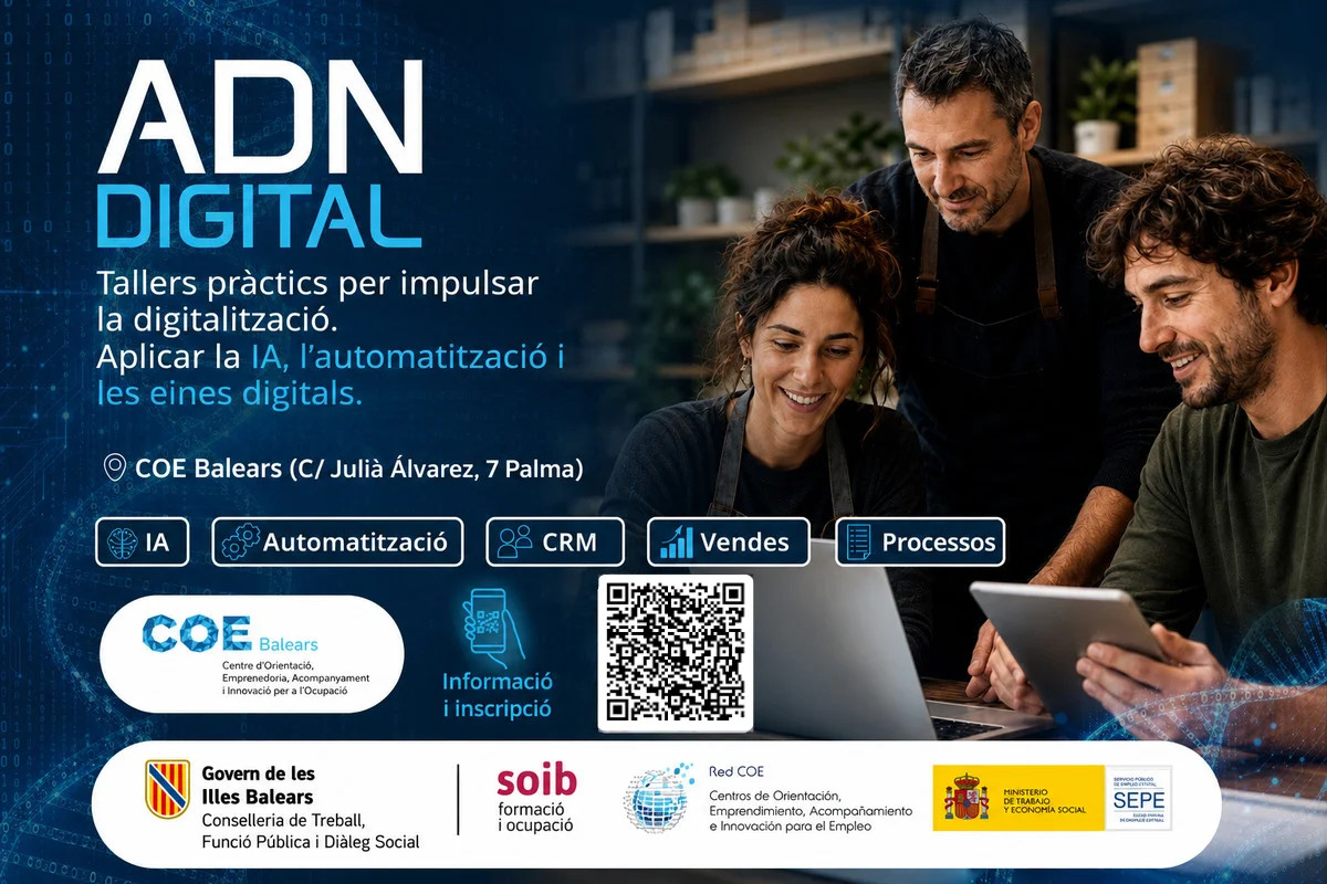 Cartell dels tallers «ADN digital».