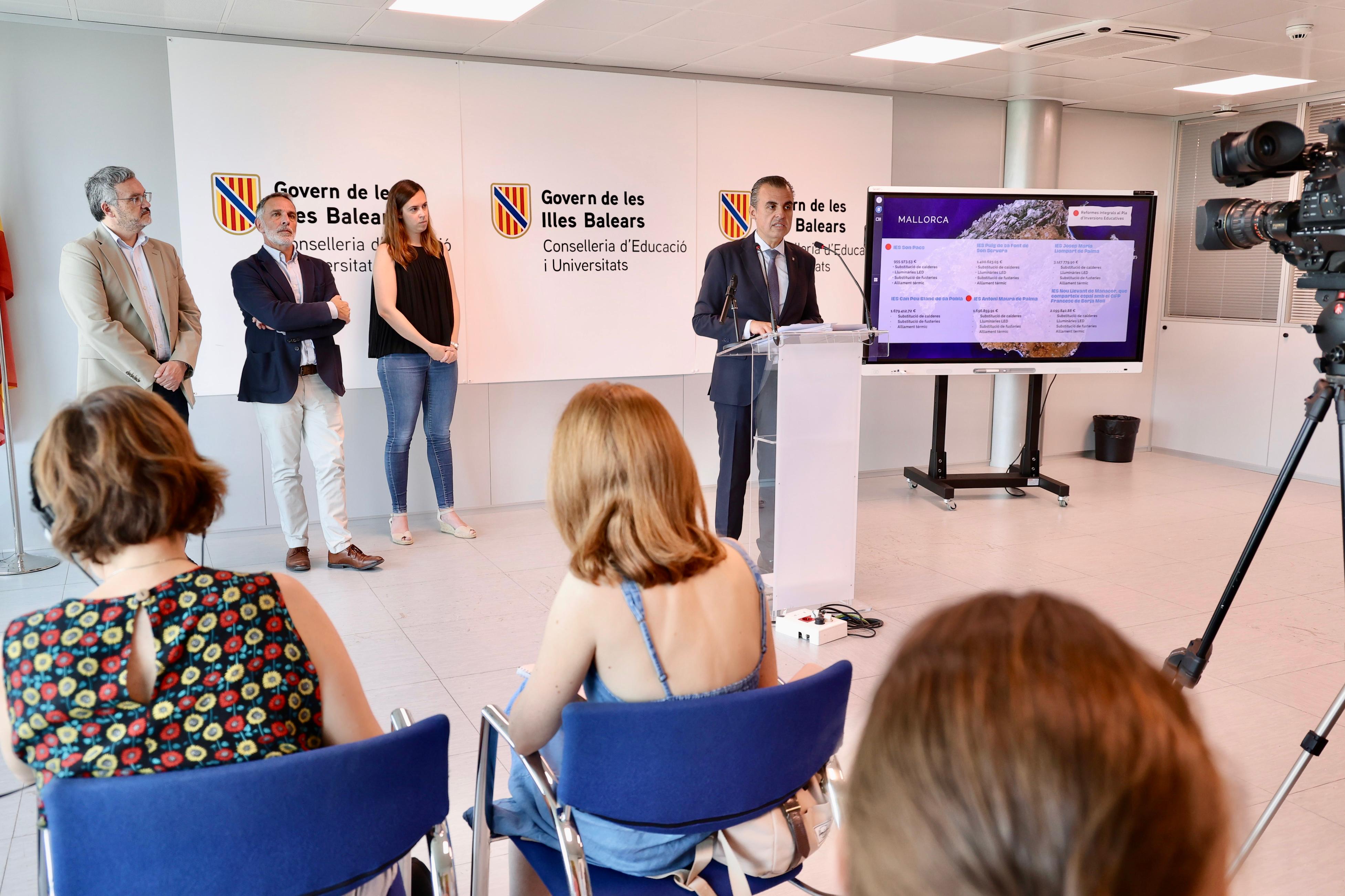 El Pla de Climatització dels centres educatius de les Illes Balears s’inicia amb la inversió inicial de més de 23 milions d’euros