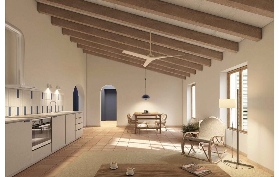 Simulació d'un dels pisos de la futura promoció d'habitatges a Sóller
