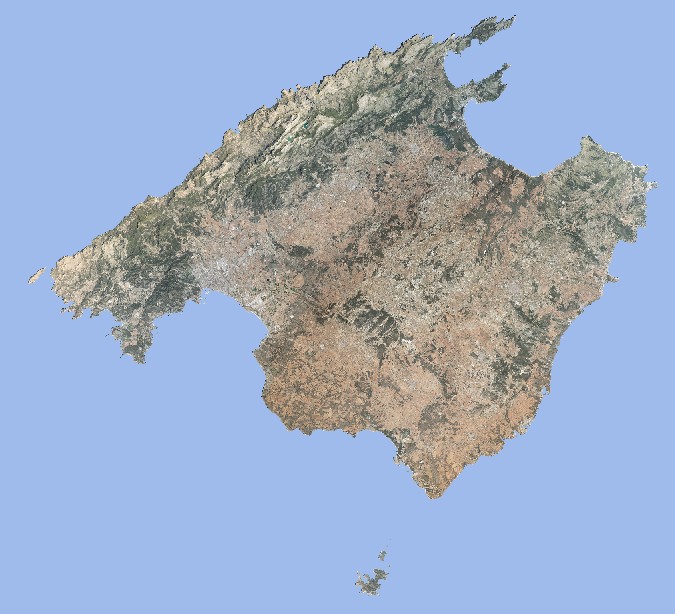 Mapa de l'illa de Mallorca